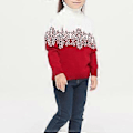 Miniatyrbilde 3 av 5: Julegenser for Familie - Matchende Gensere for Menn, Kvinner og Barn - Stygg Snøfnugg Strikket Pullovergenser Topp Strikkeplagg (4-5 År Barn)