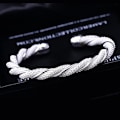 Miniatyrbild 4 av 5: Silverpläterad justerbar mesh tvinnad manschettarmband för kvinnor