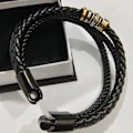 Miniatyrbillede 4 af 4: Etnisk stil læder håndvævet multi-lag læderarmbånd, retro legering armbånd