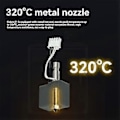 Miniatyrbillede 5 af 5: Messing 0,4 mm dyse Hotend-sæt til S1C Combo Extruder