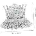 Miniatyrbillede 3 af 5: Krone Ring Æske Kronen Krystal Krone Smykke Display Holder Brud Bruser Gave Ringe Holder Smykke Etui Bryllup Palads Pude Plast