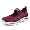 Miniatyrbild 1 av 5: Plattform Sneakers Damskor Tjock Sula Slip-on Löparskor För Arbete Restaurang Utflykt Multi-färg Valfritt (38 Röd)