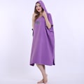 Miniatyrbilde 1 av 5: Lilla håndkleponcho for voksne, mikrofiberhåndkle, badekåpe
