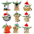 Miniatyrbillede 2 af 2: Baby Yoda Julemand Julepynt Festival Party Juletræ Hængende Vedhæng Pynt (B)