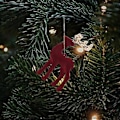 Miniatyrbild 2 av 3: Julren Figur, Flockad Älgstaty, Livslik Plyschhjort, Hängande Dekoration, Julbordspynt för Vintersemester