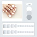 Miniatyrbillede 2 af 2: J-41 Hvide tånegle Bærbar manicure patch færdig 24 stykker falske negle