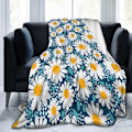 Miniatyrbillede 2 af 4: for Daisy Tæppe Flannel Fleece Daisy Blomst Tæpper til Voksne og Børn Blød Fuzzy Plys Tæppe Hyggelig Letvægts