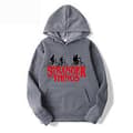 Stranger Things Tema Tonåringar Män Hoodies Långärmad Huvad Tröja Pullover Toppar 1(2XL Mörkgrå)