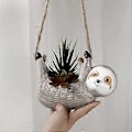 Miniatyrbilde 5 av 5: Sloth Hengende Plantekasse Hengende Blomsterpotte Sukkulentpotter Dyreplantekasser Sukkulentplantepotter for Innendørs og Utendørs Dekor