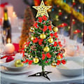 Miniatyrbilde 3 av 5: 20\"/50cm Bordplate Juletre, Kunstig Mini Julegran med LED Lyslenke & Pynt (Julegran)
