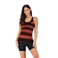 Miniatyrbild 1 av 4: Flickors badkläder år bikini plus size gradient damer konservativt tunna femte byxor bekväma badkläder 5xl Röd