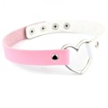 Miniatyrbillede 4 af 5: Pink choker halskæde til kvinder - Læderlegering 33-40cm