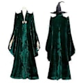Pikkukuva 4 / 5: Minerva Mcgonagall Cosplay - Noitien ja Velhomaailman Rehtorin Kaapu Halloweenin Karnevaali Juhliin (L)