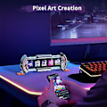 Miniatyrbillede 5 af 5: Times Gate Pixel Art Spilopsætning Ur med Smart App Kontrol, 128X128 IPS Skærmvisning Perfekt