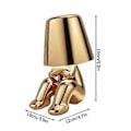 Miniatyrbilde 2 av 5: Thinker Karakter Dekor Bordlampe Kreativ Liten Gullmann Led Bordlampe Berøringskontroll Dimbar Jern Harpiks Skrivebordslys (Mr WHERE Gull)