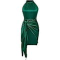 Miniatyrbillede 3 af 5: Generisk Kjole Dame V-udskæring Cocktailparty Kjole Langærmet Fløjl Elegant Aftenkjole Ensfarvet Wrap Bodycon Hofte Rynket Plisseret Blyantkjole H