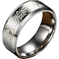 Miniatyrbilde 1 av 5: UBIUO 8mm The Legend of Zelda Triforce Ring, Børstet Rustfritt Stål - -