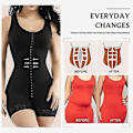 Miniatyrbillede 2 af 4: Shapewear til kvinder, taljetræner, slankende undertøj, push up bodysuit (M Sort)