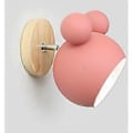 Miniatyrbillede 3 af 5: Nordisk Stil Sød Bjørn Træ Væglampe Indendørs Sengelampe Læselampe Til Soveværelse Stue Børneværelse (Pink)