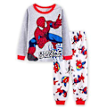 Pikkukuva 1 / 2: Spiderman ja Batman Lasten Pyjamat Pojille Pitkähihaiset T-paidat Housut Uniasu Pjs Setti Super Sankari Pyjamat 3-7 Vuotta (4-5 Vuotta Harmaa Valkoinen)