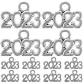 Pikkukuva 1 / 3: 100 kpl A-kirjain kaulakoru avaimenperä riipus DIY 2023 viehätys 2023 numero koru viehätys 2023 riipus viehätys korvakoru viehätys