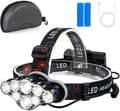 Hodelykt, Super Bright 13000 Lumen 8 LED Hodelykt, USB Oppladbar