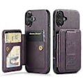 Pikkukuva 1 / 5: FIERRE SHANN 024 Tyyli iPhone 16 -kotelolle Korttipidike Jalusta Vahamainen Nahka+TPU Puhelinkuori (Tyyli F)