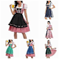 Pikkukuva 1 / 5: Naisten Oktoberfest-olutpiika-asu Baijerilainen perinteinen Dirndl-mekko (XL Tummanvihreä)