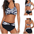 Miniatyrbillede 1 af 5: Piges badedragt stor størrelse split bikini slank gradient sexet badetøj Xl Sort