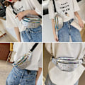 Miniatyrbillede 5 af 5: Bum Bag, Unisex City Bum Bag med Holografisk Effekt, Multi-lomme