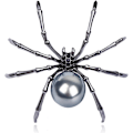 Pikkukuva 1 / 5: Viktorian tyylinen helmiäisrunko ja Micro Pave Spider Brossi Pins Silver Tone Goth Asusteet Pins reppuille