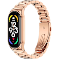 Miniatyrbillede 1 af 4: Urremme Kompatibel med Xiaomi Mi Band 7, Metal Remme, Justerbare Håndledsremme Smart Band (Mi 7 - Rosenguld)