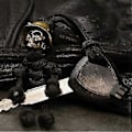 Miniatyrbillede 2 af 5: Kranie Nøglering Skelet Soldat Paracord Nøglering Kreativ Skelet Soldat Nøglering Bagagemærke (1 stk. Sort)