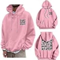 Miniatyrbilde 1 av 2: F**k You QR-kode hettegenser, QR-skanning kode vits, morsom hettegenser unisex, tykk vintergenser topper (M rosa)