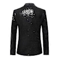 Miniatyrbilde 2 av 5: Mote dress for men med paljetter, avslappet blazer, bryllupsfeiring, dressjakke, flere størrelser tilgjengelig (M Svart)