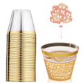 Miniatyrbild 1 av 5: 25-pack - 9 oz plastglas för cocktails, kantat plastglas, genomskinlig kopp
