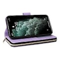 Miniatyrbillede 4 af 5: Til iPhone 11 Pro Etui Rhombus PU Læder Flip Telefon Cover Lynlås Pung (Style E)