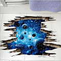 Miniatyrbilde 2 av 5: Veggdekor Universe Planet Galaxy 3D Vindu Gulv Klistremerke Tak