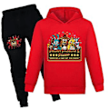 Miniatyrbild 1 av 2: Barnkläder för pojkar och flickor 7-14 år Five Nights At Freddy's Outfits Fnaf Tracksuit Hoodie Topp Jogger Byxor Set Casual Kläder Activewear (9-10 år Röd)