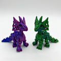 Miniatyrbillede 3 af 3: 3D-Printet Drage med Leddede Led til Voksne, 3D-Printet Dinosaur Fidget Legetøj Dekoration til Stressaflastning Triceratops