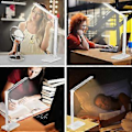 Miniatyrbillede 4 af 5: LED Skrivebordslampe, Touch-kontrol med hukommelsesfunktion, øjenvenligt LED-panel, dæmpbar til hjemmekontor, sengebord og kommodebelysning