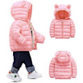 Miniatyrbild 1 av 3: Barn Hoodie Dunjacka Pojkflickor Toddler Vinter Zippade Vadderade Jackor Ytterkläder (4-5 år)