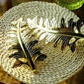 Miniatyrbild 3 av 5: 1 par (gyllene) antika bladform metalllegering gardinbindningar f