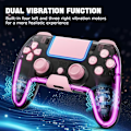 Miniatyrbild 2 av 3: Trådlös handkontroll för PS4 med Hall 3D-joysticks/RGB LED-lampor/programmeringsfunktion, rosa PS4-handkontroll