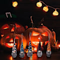 Miniatyrbilde 4 av 5: Nye Halloween-pynt i forskjellige varianter - små ornamenter med flaggermus, edderkopp, gresskar og nisse (dype farger (5 stk))
