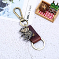Miniatyrbillede 3 af 5: Elefant Nøglering i Læder Nøglering Elefanter Par Nøglering Valentinsdagsgave Mænd og Kvinder Håndtaske Charm Keychai