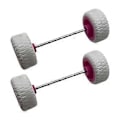 Miniatyrbillede 1 af 5: 4 stk. Modelbil Udskiftningshjul, 1/64 Skala Hjul Dæk til Modelbiler Tilbehør (Hvid Pink)