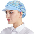 Miniatyrbilde 3 av 5: 3-pak Mesh Kokkeberetter - Blå, Unisex Kjøkkenhatter med Mesh, Arbeid