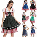 Pikkukuva 1 / 5: Naisten Oktoberfest Oluttyttö Puku Cosplay Naamiaisasu Baijerilainen Perinteinen Dirndl-mekko (L Tummanvihreä)