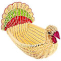 Miniatyrbilde 2 av 3: Imitert Rattan Vevd Fruktkurv Kalkunformet Fruktkurv Matserveringsholder for Thanksgiving
